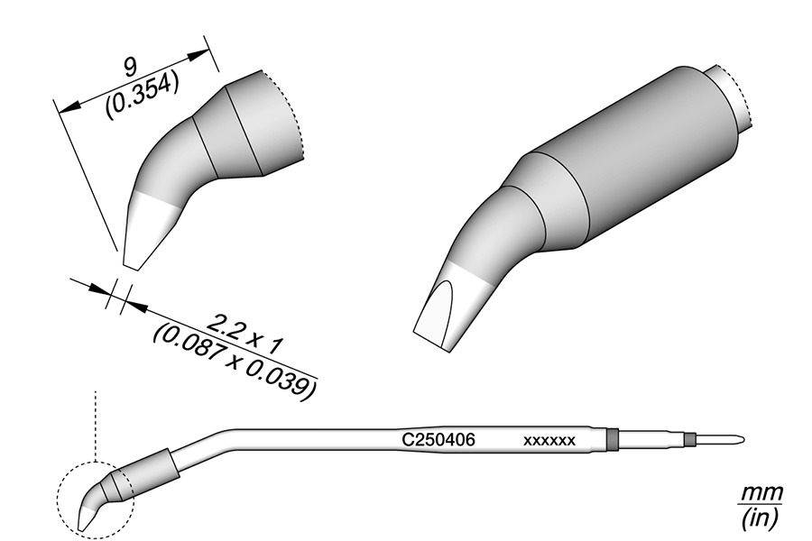 Cartucho de Cinzel Dobrado 2.2 X 1