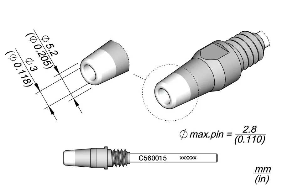 Through-Hole Desoldering Tip Ø 3