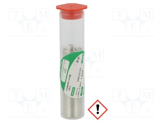 Arame de solda, Sn99,3Cu0,7, 1mm, 16g, sem chumbo.