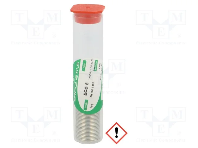 Arame de solda, Sn99Ag0,3Cu0,7, 1mm, 10g, sem chu.