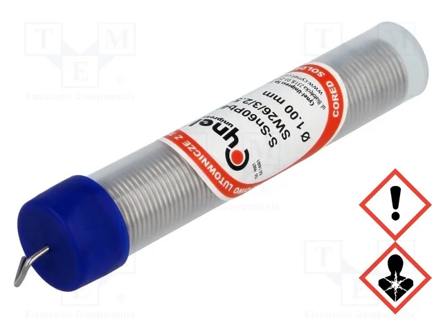 Arame de solda, Sn60Pb40, 1mm, 16g, com chumbo, f.