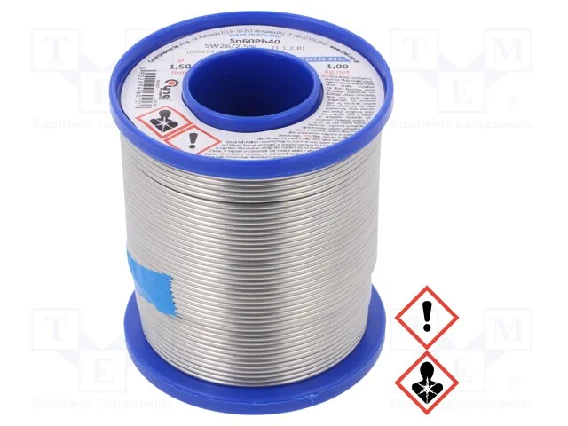 Arame de Solda, Sn60pb40, 1,5mm, 1kg, com Chumbo, Bobina, 190c