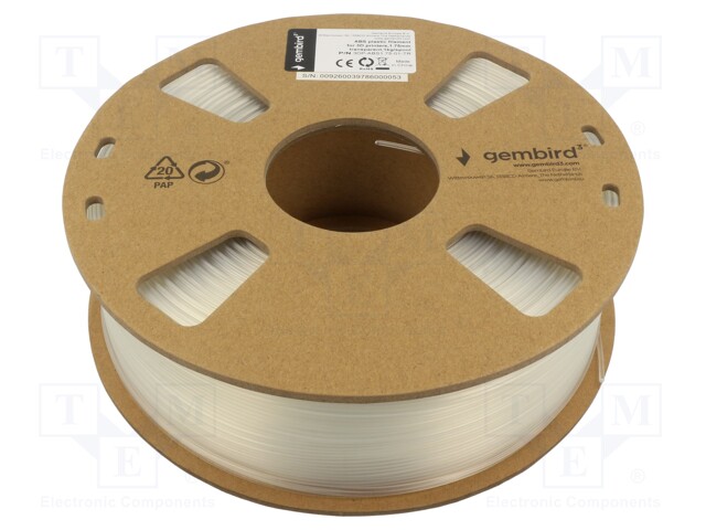 Filamento: Abs, 1,75mm, Transparente, 225÷245c, 1kg