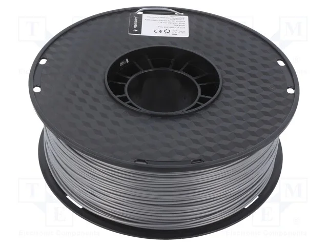 Filamento: ABS, 1,75mm, prateado, 225÷245C, 1kg