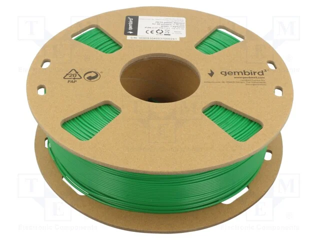 Filamento: PET-G, 1,75mm, verde, 220÷260C, 1kg