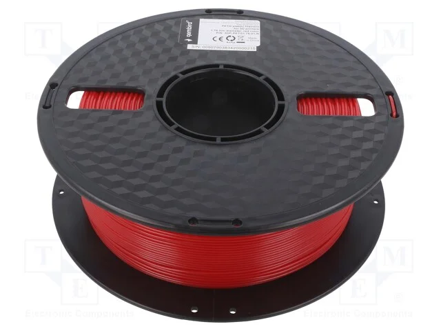 Filamento: PET-G, 1,75mm, vermelho, 220÷260C, 1kg