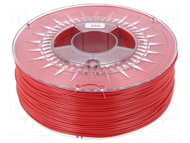 Filamento: ASA, : 1,75mm, vermelho, 230÷240C, 1kg.