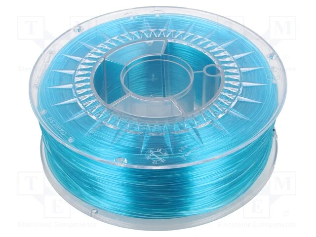 Filamento: PET-G, : 1,75mm, azul,transparente, 22.