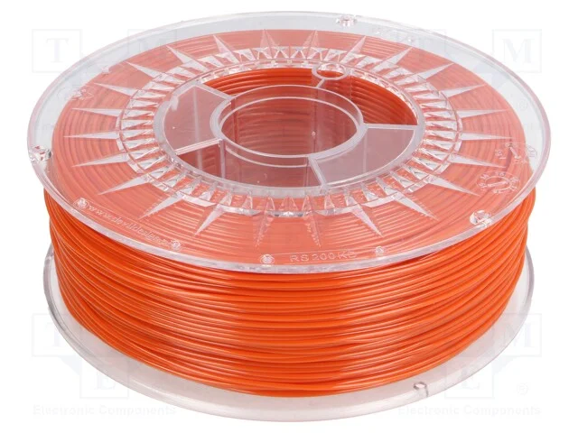 Filamento: Pet-G, : 1,75mm, Cor de Laranja (Escuro), 220÷250c