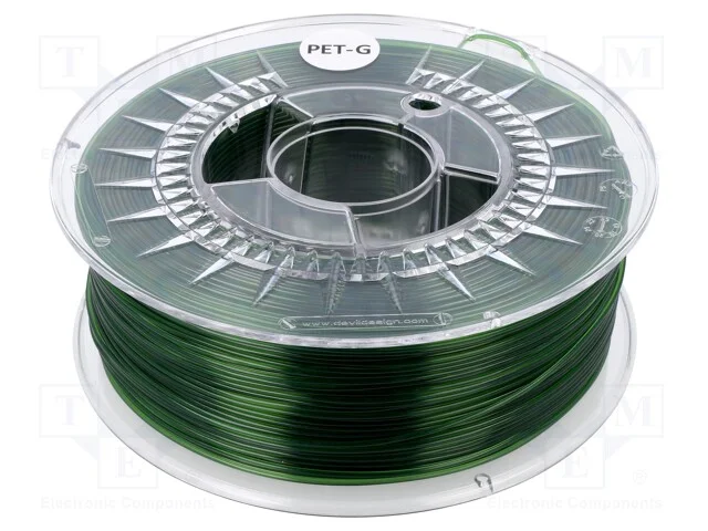 Filamento: PET-G, : 1,75mm, verde (transparente),.