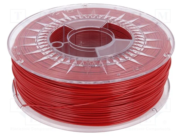 Filamento: PET-G, : 1,75mm, vermelho, 220÷250C, 1.