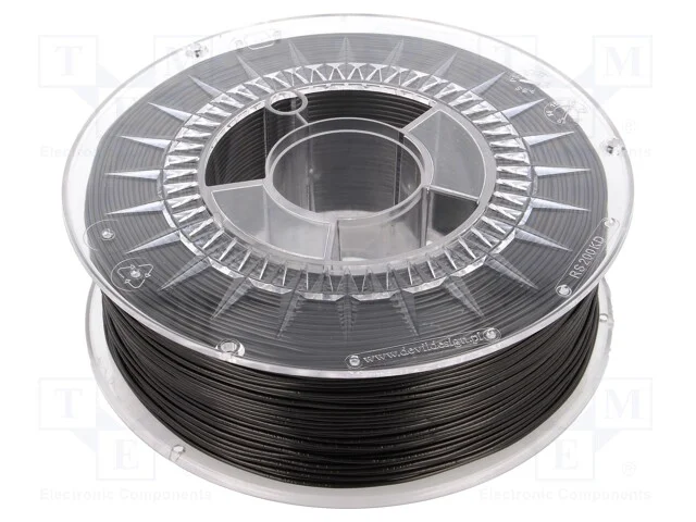 Filamento: TPU, : 1,75mm, preta, 210÷230C, 1kg