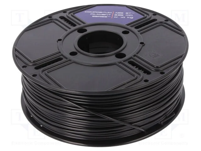 Filamento: ABS ST, 2,85mm, preta, 240C, 1kg, Temp.