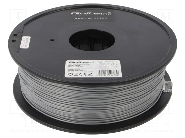 Filamento: Pla Pro, : 1,75mm, Prateado, 205÷225c, 1kg