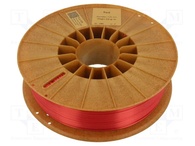 Filamento: PLA SILK, 1,75mm, vermelho, 195÷225C, .