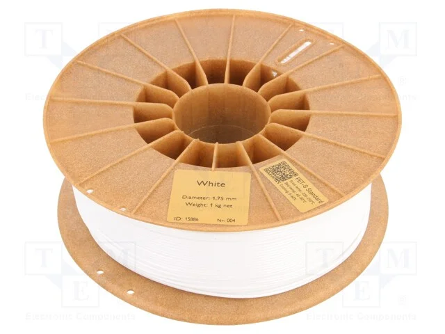 Filamento: PET-G, 1,75mm, branca, 220÷250C, 1kg