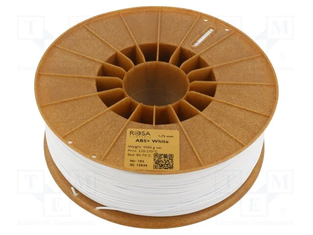 Filamento: Abs+, 1,75mm, Branca, 230÷270c, 1kg