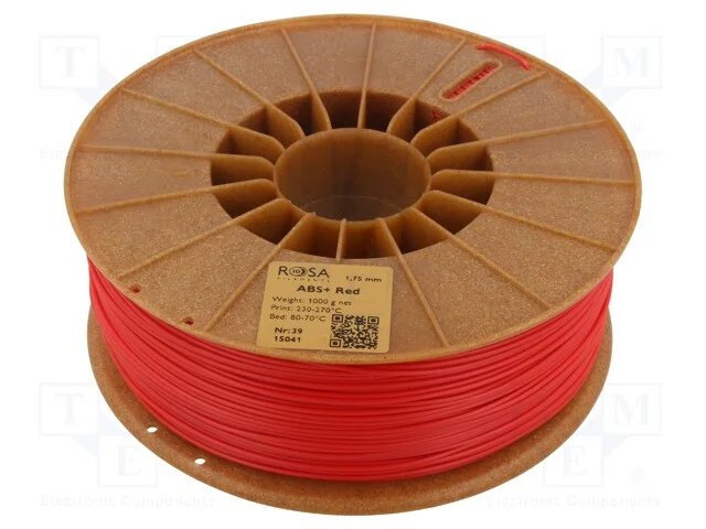 Filamento: Abs+, 1,75mm, Vermelho, 230÷270c, 1kg