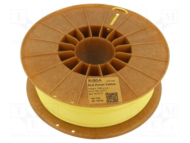 Filamento: Pla Pastle, 1,75mm, Amarelo, 185÷225c, 1kg