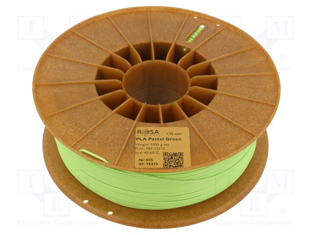 Filamento: PLA Pastle, 1,75mm, verde, 185÷225C, 1.