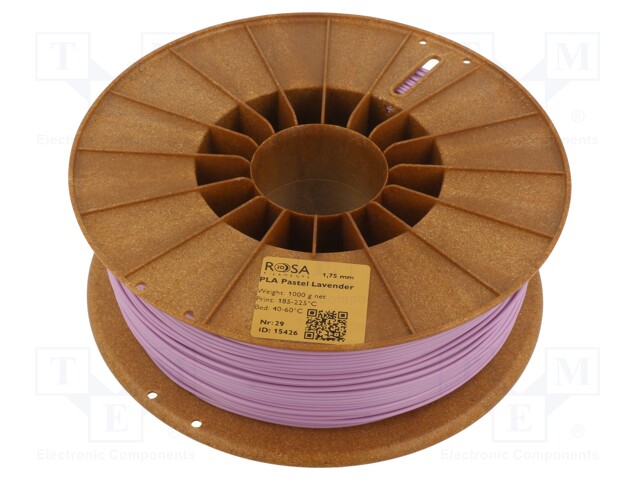 Filamento: PLA Pastle, 1,75mm, lavanda, 185÷225C,.