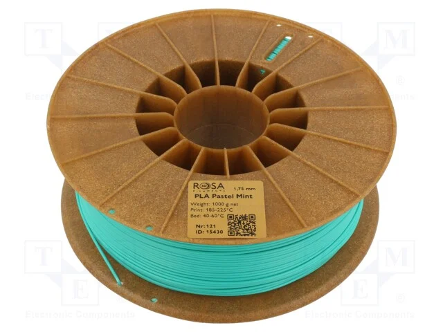 Filamento: PLA Pastle, 1,75mm, hortelã, 185÷225C,.
