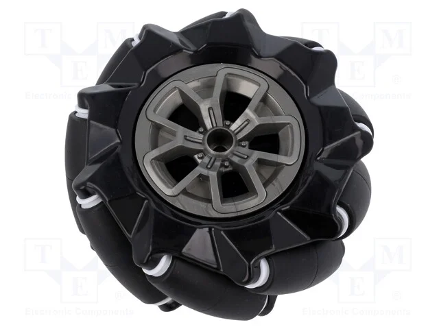 Roda Direita, Preta, Roscado, : 97mm, Cobertura: Borracha, 1unid.