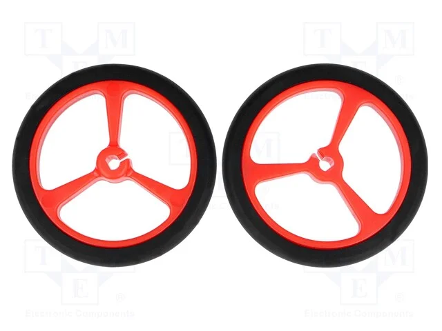 Roda, Vermelho, Eixo: Incisão D, Por Encaixe, : 40mm, W: 7mm, 2unid.
