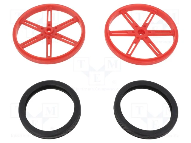 Roda, vermelho, Eixo: serrilhada, por encaixe,ros.