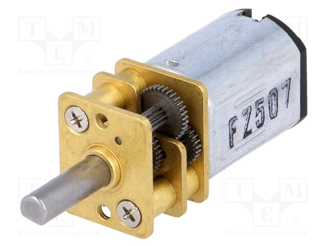 Motor: DC, com transmissão, LP, 6VDC, 360mA, Eixo.