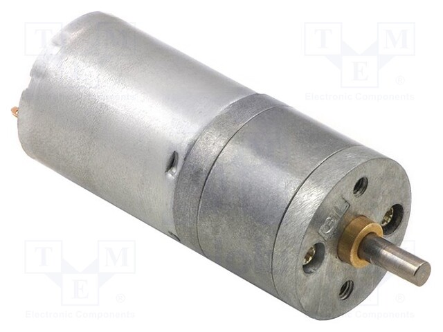 Motor: DC, com transmissão, LP, 6VDC, 2,2A, Eixo:.