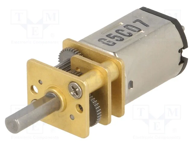 Motor: DC, com transmissão, LP, 6VDC, 360mA, Eixo.