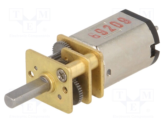 Motor: DC, com transmissão, HPCB, 6VDC, 1,5A, Eix.