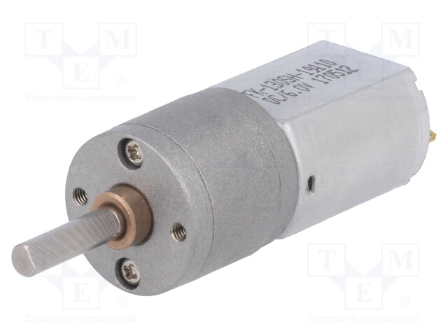 Motor: Dc, com Transmissão, 6vdc, 2,9a, Eixo: Incisão D, 100: 1