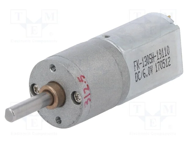Motor: DC, com transmissão, 6VDC, 2,9A, Eixo: inc.