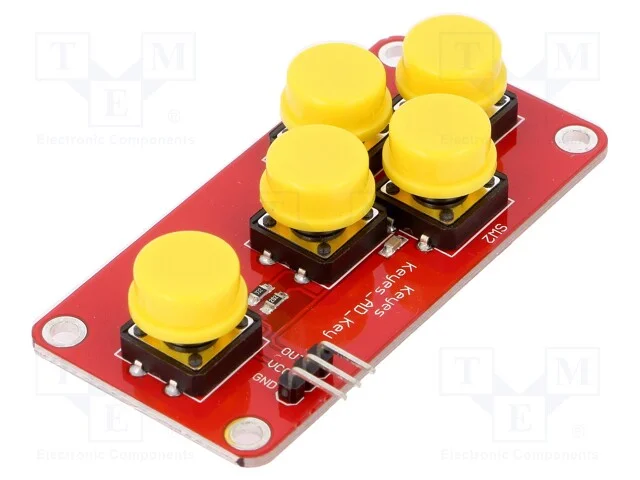 Módulo: interruptor, amarelo, Quant.de bot: 5