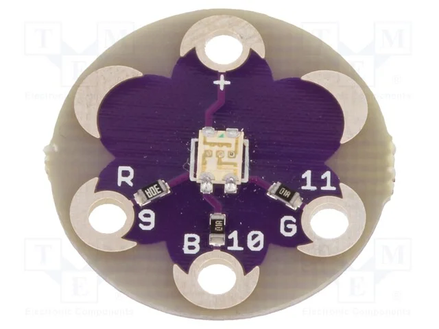 Módulo: LED, LilyPad, RGB,diferentes cores, furos.