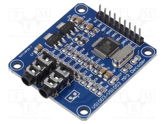 Módulo: Audio, Descodificador, Spi, 5vdc, Ic: Vs1003b, Roscado