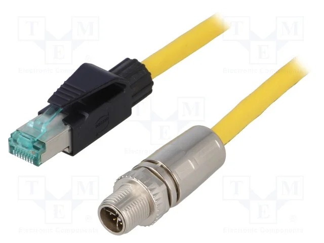 Cabo de Conex&atilde;o, 2m, Conex&otilde;es: M12 Macho Reto / Rj45, Pin: 8