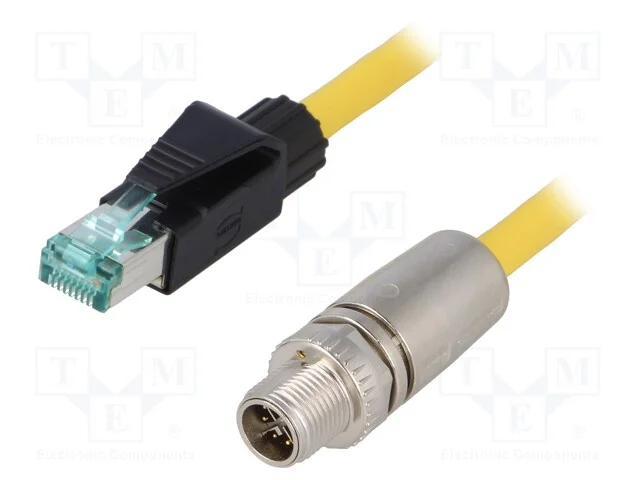 Cabo de Conex&atilde;o, 1m, Conex&otilde;es: M12 Macho Reto / Rj45, Pin: 8