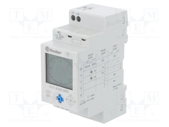 Programador de Tempo, Min.30min, Spdt, 250vac/16a, Uten: 230vac