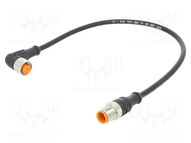 Cabo de conexão, M12, PIN: 4, 0,3m, ficha, 4A, -2.