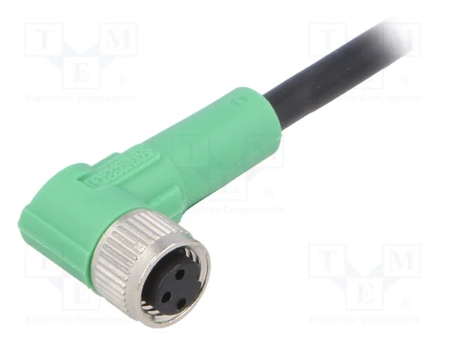 Cabo de Conexão, M8, Pin: 3, Angular, 5m, Ficha, 250vac, 4a, -25÷90c