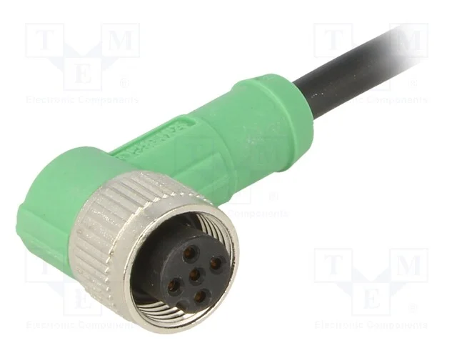 Cabo de Conexão, M12, Pin: 5, Angular, 3m, Ficha, 60vac, 4a, -25÷90c