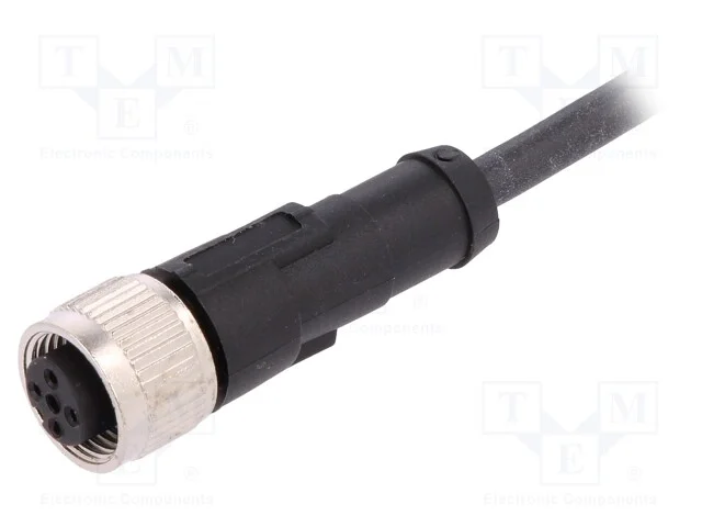 Cabo de Conexão, M12, Pin: 4, Simples, 5m, Ficha, 250vac, 4a, Pur