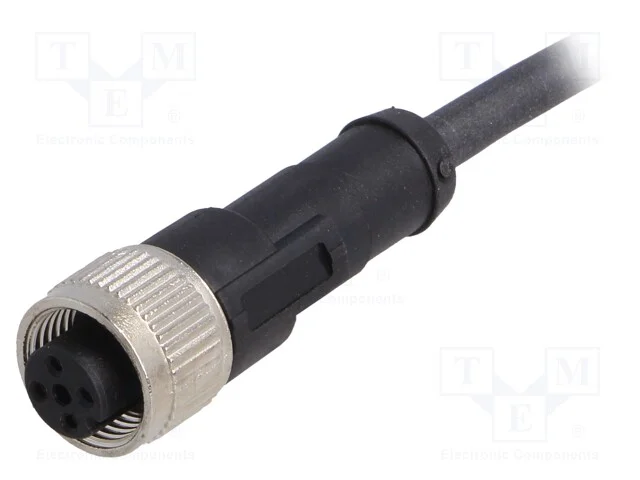 Cabo de Conexão, M12, Pin: 4, Simples, 10m, Ficha, 250vac, 4a, Pur