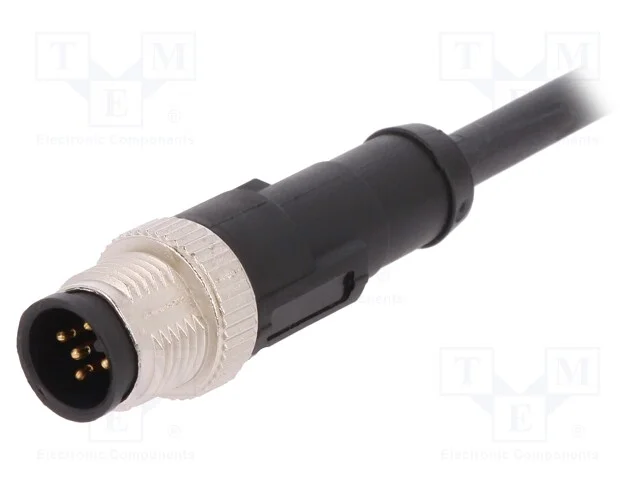 Cabo de Conexão, M12, Pin: 5, Simples, 5m, Ficha, 60vac, 4a, -25÷80c