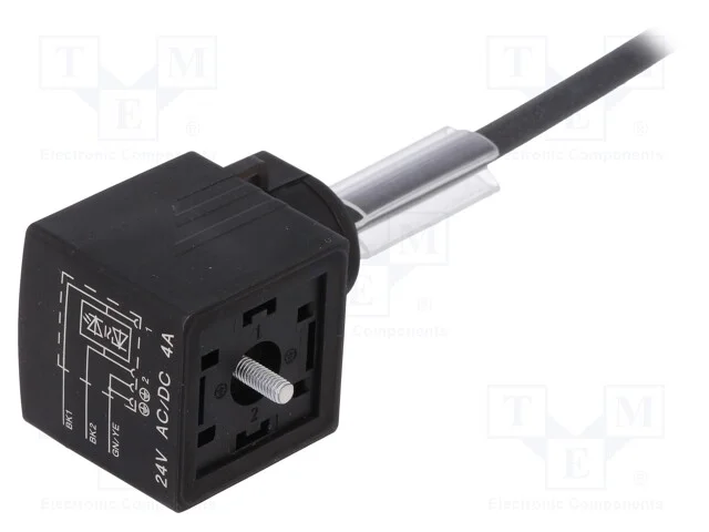 Cabo de Conexão, Pin: 3, A, 2m, 24vac, 4a, -15÷80c, Ip65,Ip67, 24vdc