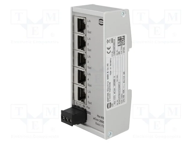 Switch Ethernet, Não Gerido, Número de Portos: 5, 9÷60vdc, Rj45