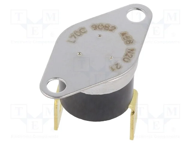 Sensor: Termostato, Nc, 70c, 10a, 240vac, Conectores 6,4mm, +5c
